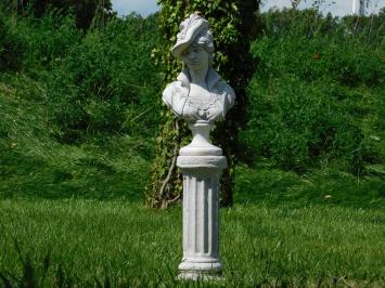 Bust of Noble Woman on Base - Solid Stone