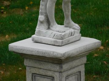 Statue David on Large Pedestal | 127 cm High | Stone | White and Grey Shades