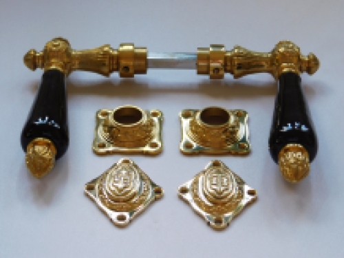 Set of door furniture for room doors - polished brass - BB