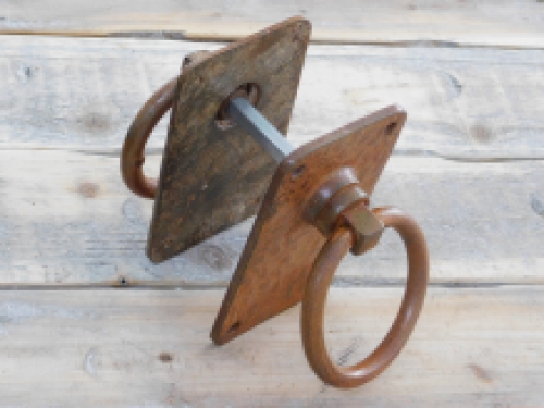 Rustic large rust colored rings as a door shutter/gate shutter set, beautifully nostalgic.