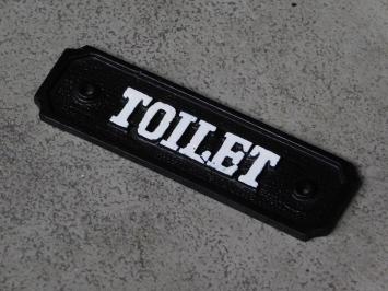 Door sign Toilet - black and white - cast iron