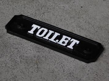 Door sign Toilet - black and white - cast iron