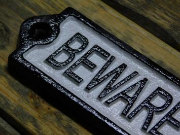 Door sign - Beware of the Dog - Cast iron