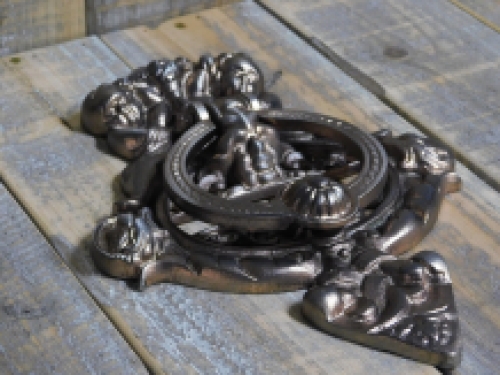 Door knocker, Angel, Antique iron, bronze colour (Copper) | H26.0xB18.5 Cm
