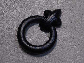 Door knocker with French lily - cast iron - black powder coating