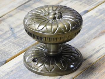 Door knob Flower - Fixed and Turnable - Brass