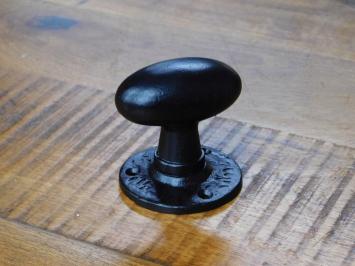 Double door knob - swivel - wrought iron - black