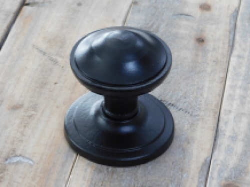 Fixed doorknob with rosette - black - antique iron