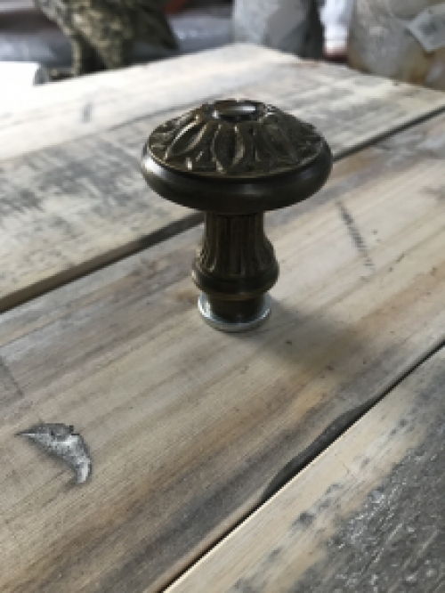 Door knob - patinated brass - fixed knob, not turnable