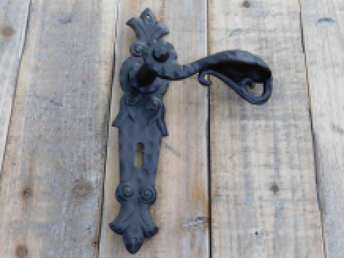 Italian exclusive wrought iron door hardware for room doors-Corina-Vecchia black