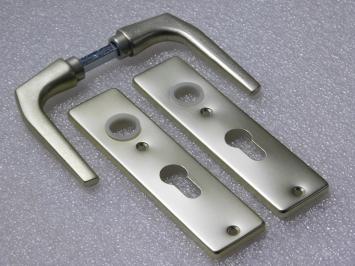 Door handle set with straight shields - PC 55 - Alu