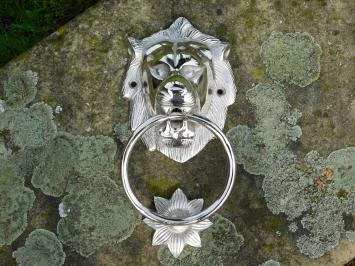 Door knocker Lion's Head - Alu - Nickel Look