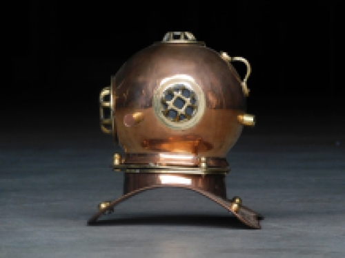 Nautical copper-brass diving helmet, beautiful!!