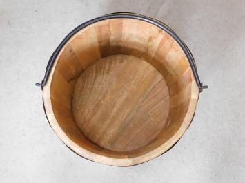 Bucket - mango wood - with black metal