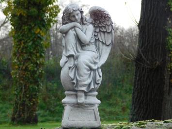 Sitting Angel on Sphere - Full Stone - Angel sculpture