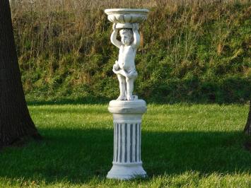 Angel with Bowl on Pedestal - 138  cm - Solid Stone