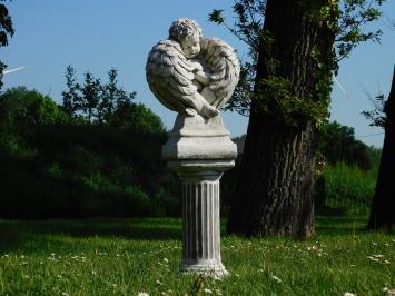 Angel with Wings on Pedestal - 110 cm - Stone