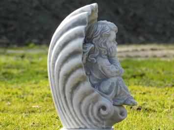 Statue Shell with Seated Angel - Solid Stone