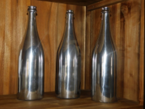 Luxe stijlvolle fles - decoratie voor bloemen/takken - aluminium