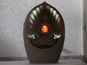 Zimmerbrunnen mit Buddha und bunter LED-Lampe - 58 cm hoch