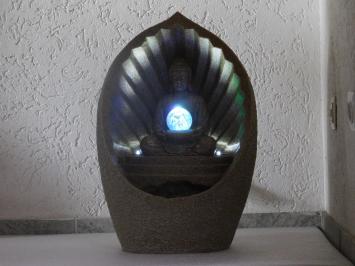 Indoor Fountain with Buddha and Colourful LED Bulb - 58 cm High