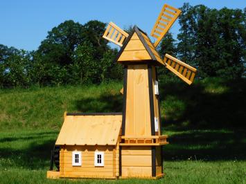 Windmühle mit Wassermühle - 160 cm - Imprägniertes Holz