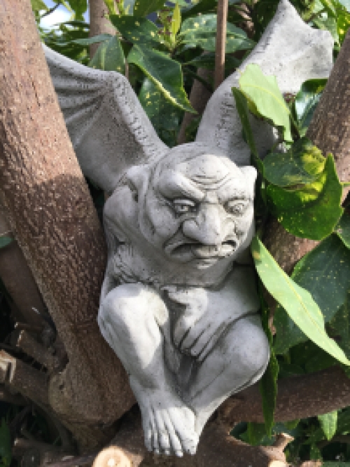 Gargoyle - demonen verdrijver - vol steen - wanddeco