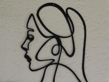 Woman's Face - 50 cm - Outline Wanddecoratie