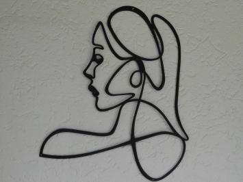 Woman's Face - 50 cm - Outline Wanddecoratie