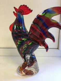 Glass blown rooster, fascinating beautiful craftsmanship!!