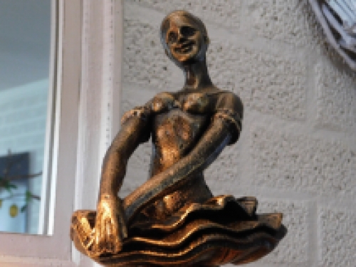 Statue of a ballerina, cast iron, bronze look, home decoration