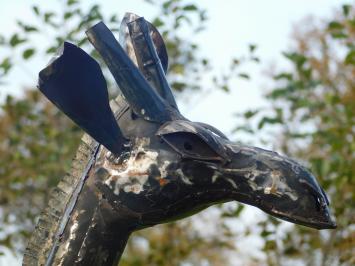 Giraffe Zuri XL - 200 cm - Handgemaakt Metalen Beeld