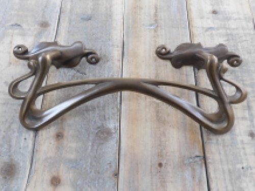 Patina Pull handle, Art Nouveau handle for front door, brass supply