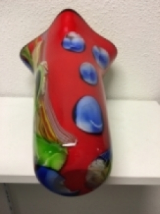 Handgefertigte Vase, glasgeblasen, schönes Design!