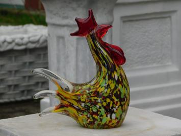 Statue Rooster of glass - in colour