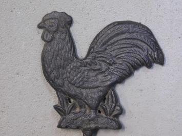 Wall hook Rooster - cast iron - robust