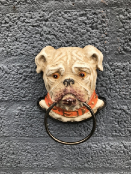 Towel holder, ring, with dog, coat rack