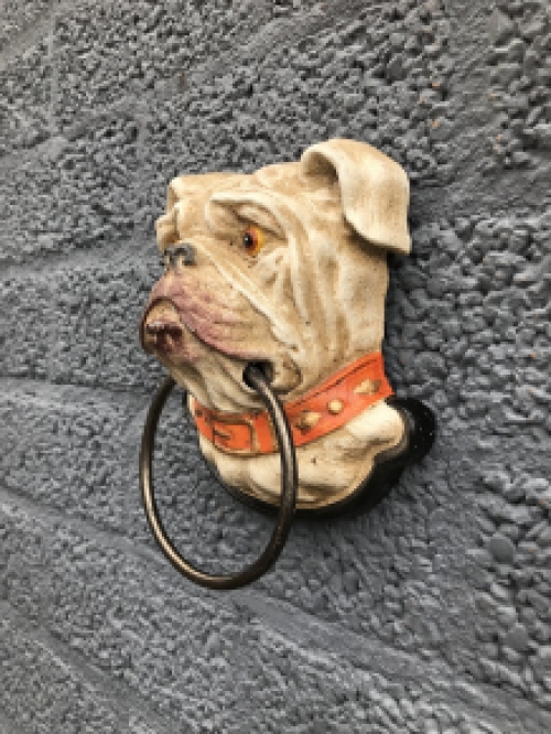 Towel holder, ring, with dog, coat rack