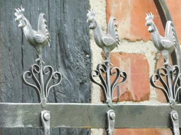 Wall pendant with rooster motif and 5 hooks