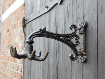 Hanger with 6 hooks - cast iron - wall deco