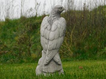 Steinhabicht - Weiß mit Grau - Tierskulptur