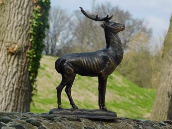 Deer - standing with antlers - bronze look - metal