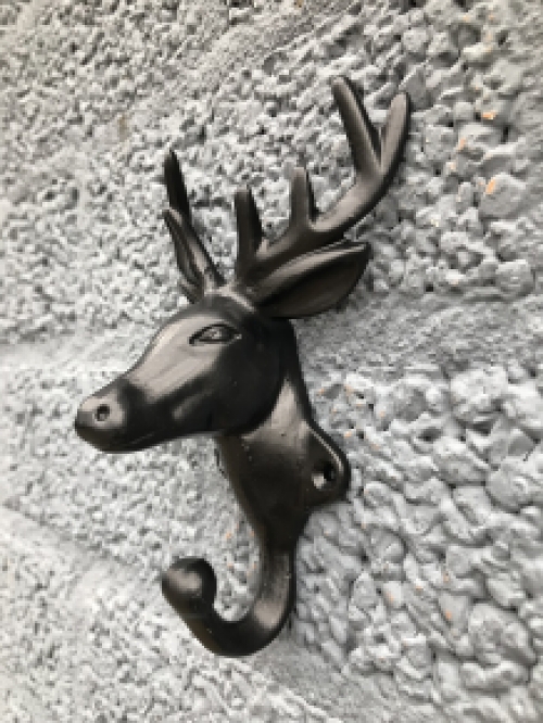 Deer head crochet, black clothes hook, coat rack