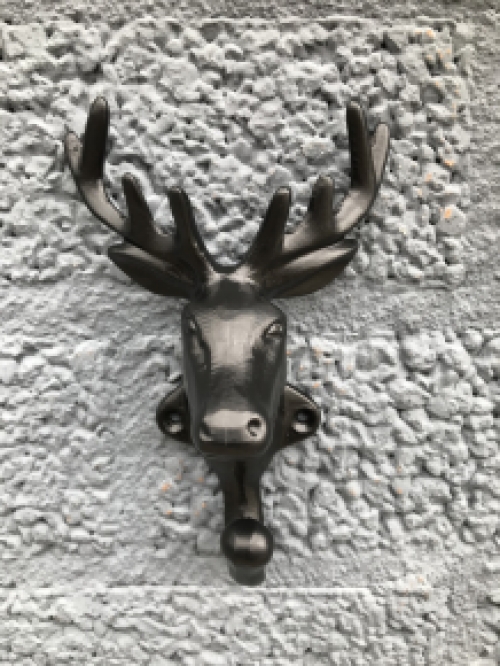 Deer head crochet, black clothes hook, coat rack