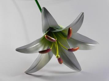 Handmade Lily - White - Metal - Garden Stake - 125 cm