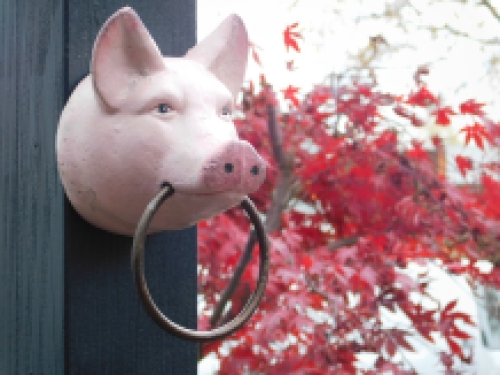 Towel ring 'Pig Head' - cast iron