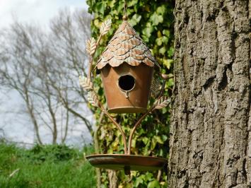 Hangend Vogelhuisje - 60 cm - Incl. haak - Koperlook