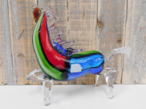 Glass blown Murano style horse, full of color, beautiful design. LAST!!