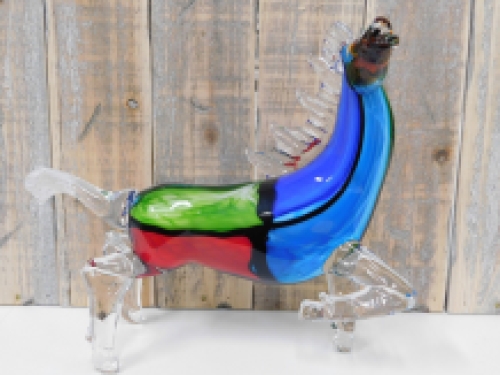 Glass blown Murano style horse, full of color, beautiful design. LAST!!