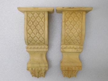 Set of 2 - Wooden Consoles - Hand-carved